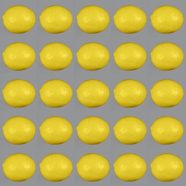 Gri arka planda taze limonlar. Moda rengi.