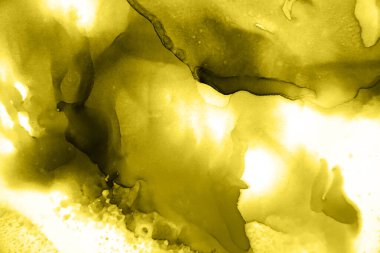 Soyut sarı mürekkep arkaplanı. Moda rengi.