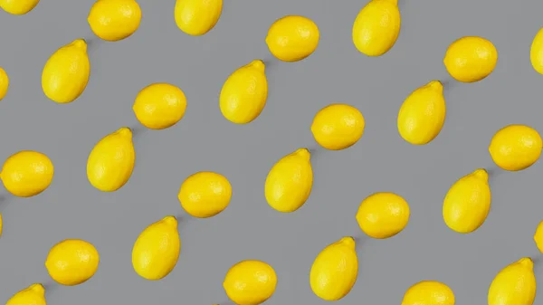 Свіжі Лимони Сірому Фоні Колір Тренду — стокове фото
