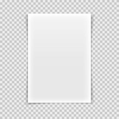 Şeffaf arkaplanda izole edilmiş A4 biçimi kağıdı.