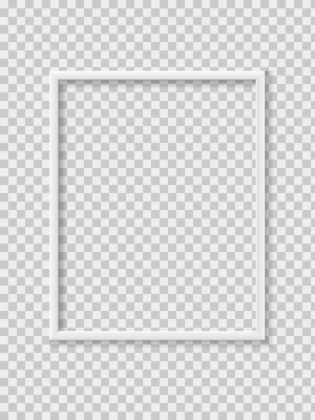 Marco Vertical Blanco Con Sombra Aislado Sobre Fondo Transparente — Archivo Imágenes Vectoriales