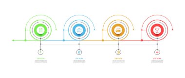 Modern işletme bilgi seçeneği pankart tasarımı, modern düz simgeler tasarımı.