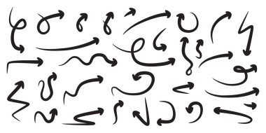 Çeşitli ok simgeleri seti. Ok koleksiyonu.