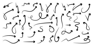 Çeşitli ok simgeleri seti. Ok koleksiyonu.