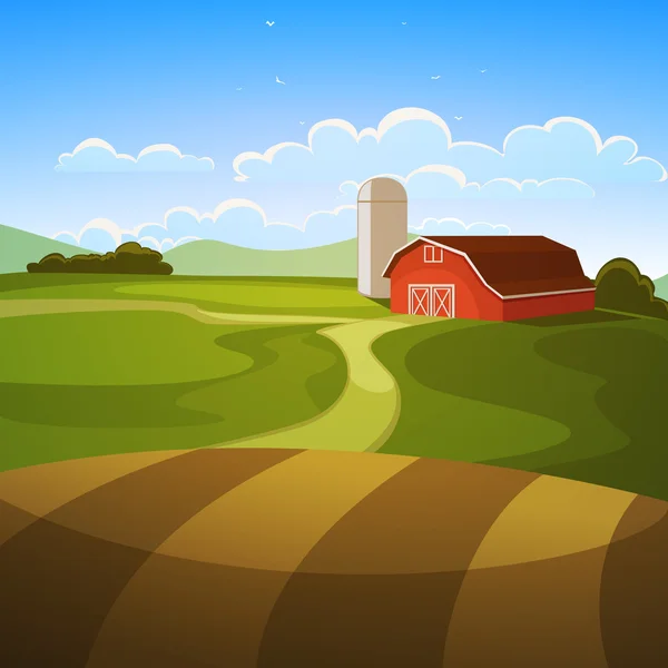 Farm Landscape — Stock Vector