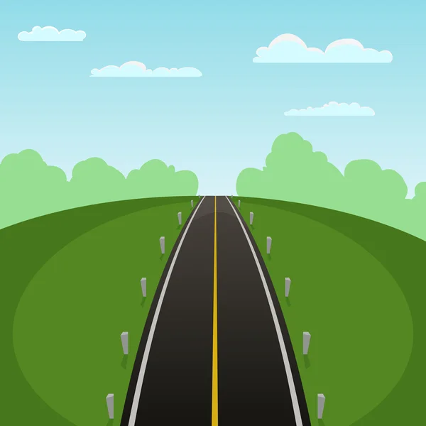 Road Over Field — Stock Vector