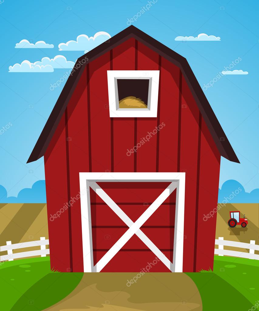 Red Farm Barn Stock Vector by ©alexm83 54148509