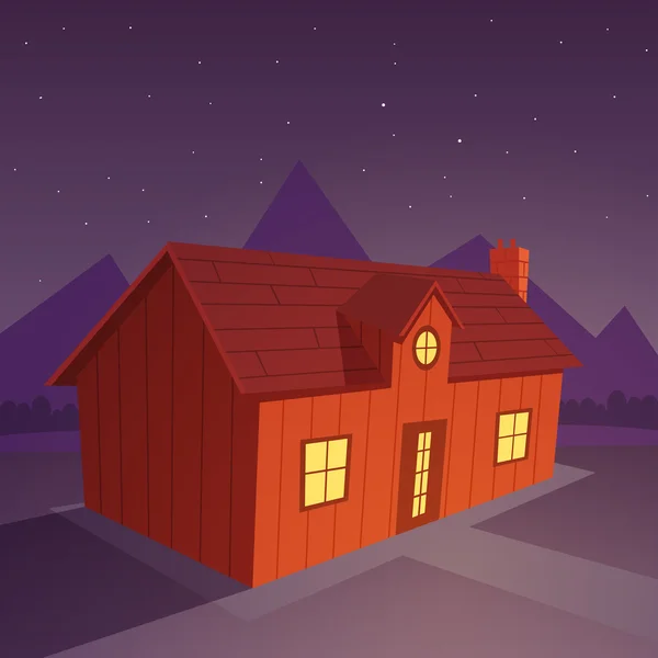 Dom w nocy — Wektor stockowy