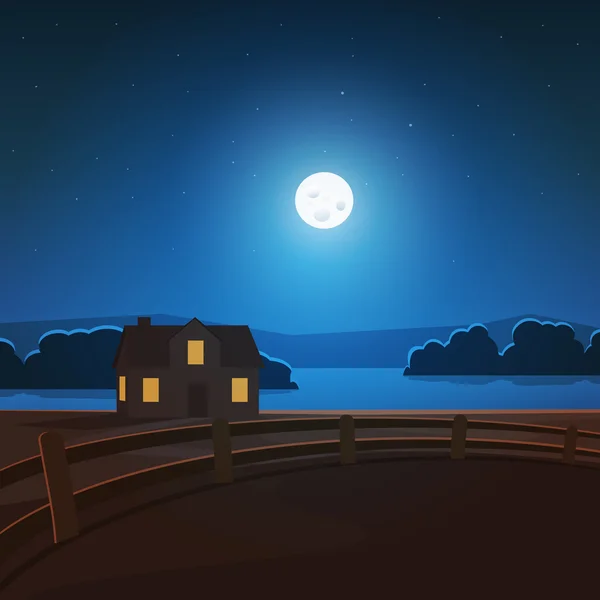 Nacht landschap — Stockvector