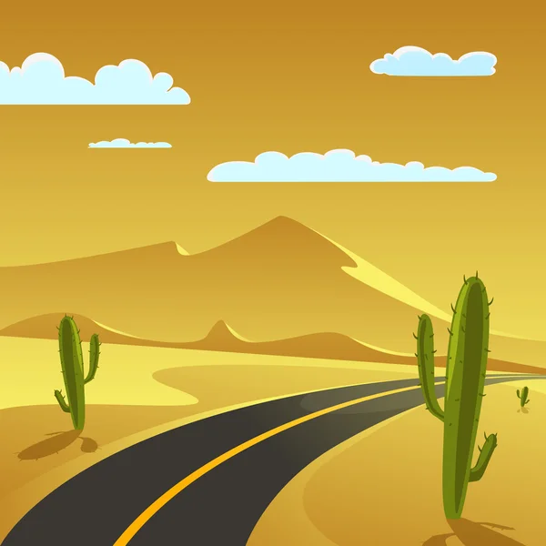 Woestijnweg — Stockvector