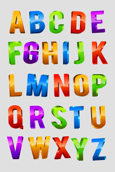 Alphabet 3d Text