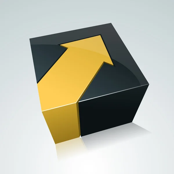 Cube avec flèche — Image vectorielle