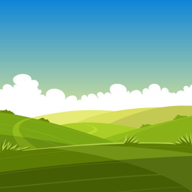 Çizgi film yaz manzarası