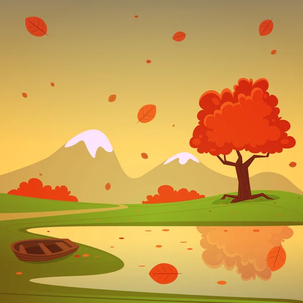 Paisaje otoñal — Vector de stock