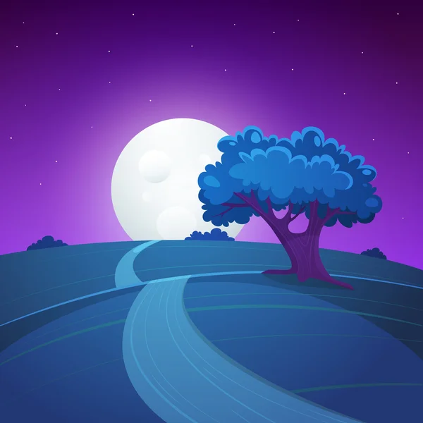 Ночной пейзаж — стоковый вектор