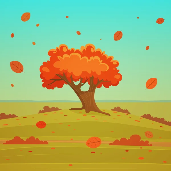 Paisaje de dibujos animados — Vector de stock