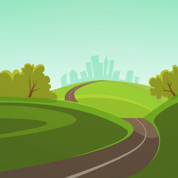 Camino a la ciudad — Vector de stock