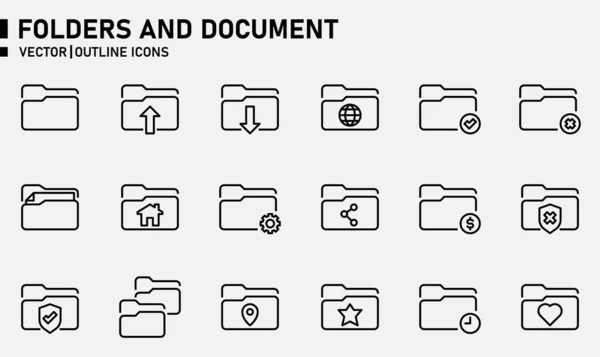Теки Піктограми Документа Веб Сайту Програми Друку Документа Дизайну Плакатів — стоковий вектор
