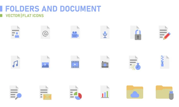 Folders Document Icons Website Application Printing Document Poster Design Etc — Vector de stock