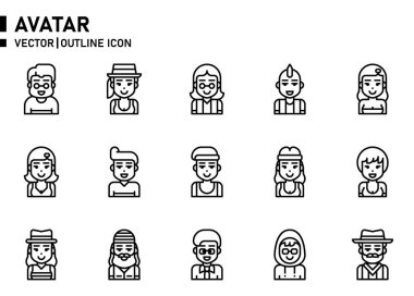 Web sitesi, uygulama, yazdırma, belge, poster tasarımı vs. için Avatar simgesi.