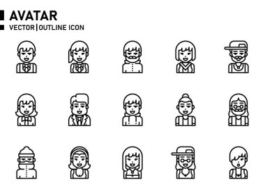 Web sitesi, uygulama, yazdırma, belge, poster tasarımı vs. için Avatar simgesi.