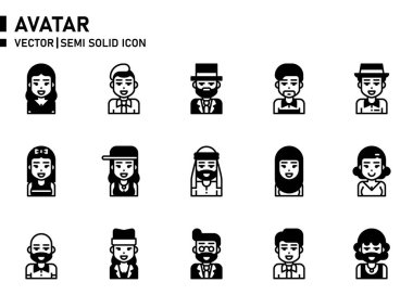 Web sitesi, uygulama, yazdırma, belge, poster tasarımı vs. için Avatar simgesi.