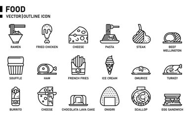 Web sitesi, uygulama, yazdırma, belge, poster tasarımı vb. için yiyecek simgesi.