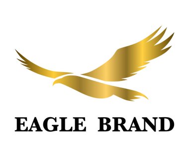 Uçan kartalın altın vektör logosu.