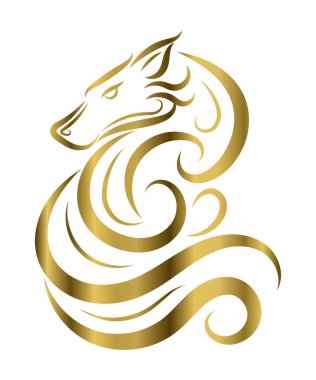 Uluyan bir kurdun çizgi sanat vektörü. Logo ya da dekoratif eşyalar yapmak için kullanılabilir.
