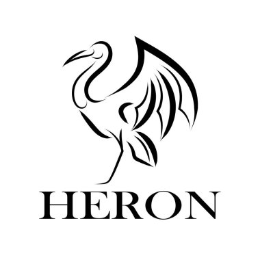 Balıkçılın çizgi sanat vektör logosu