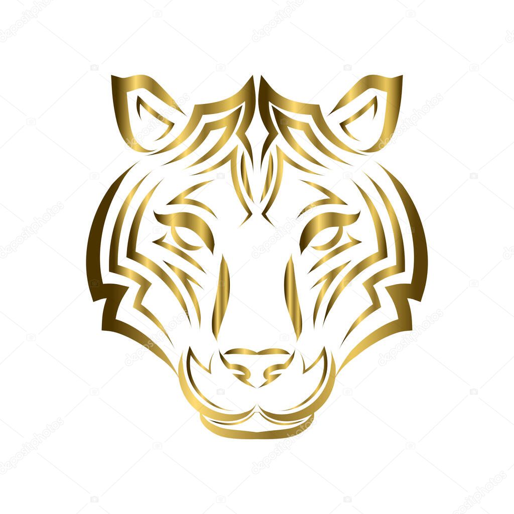 Line art vector of tiger head. Suitable for use as decoration or logo.