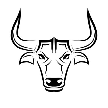 Bull 'un Çizgi Vektörü Illustration ön görüntüsü. Boğa burcunun işaretleri..