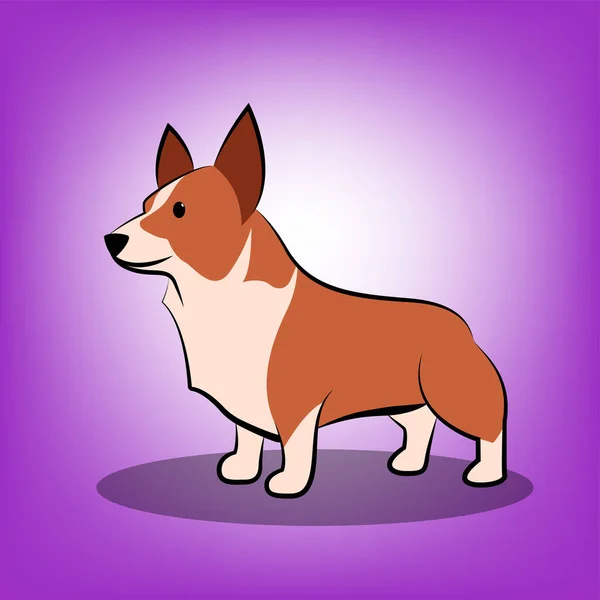 Cute Cartoon Vector Ilustracja Corgi Pies — Wektor stockowy