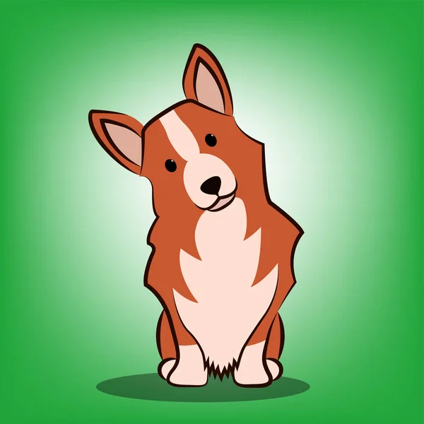 Χαριτωμένο Cartoon Vector Εικονογράφηση Ενός Σκύλου Corgi — Διανυσματικό Αρχείο