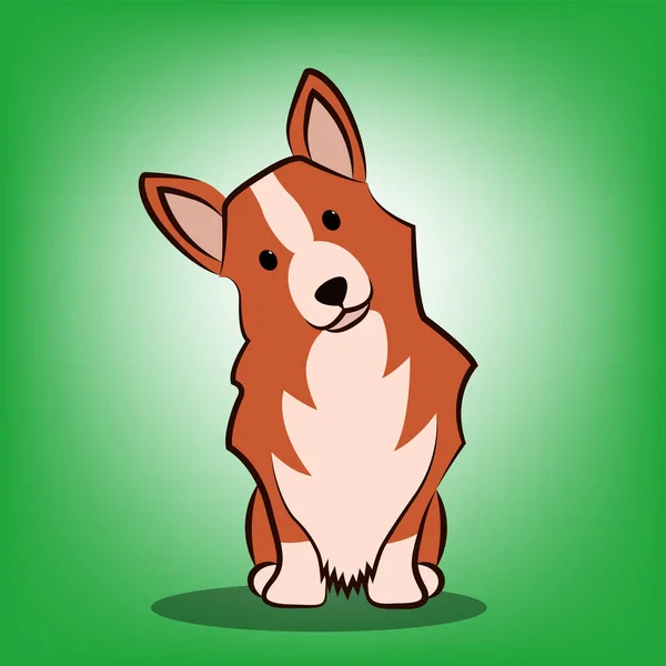 Cute Cartoon Vector Illustration Corgi Dog — 스톡 벡터