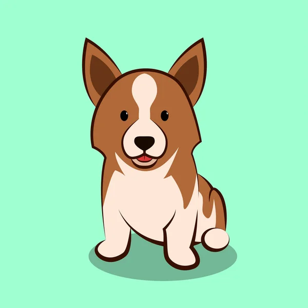 Cute Cartoon Vector Ilustracja Corgi Pies — Wektor stockowy