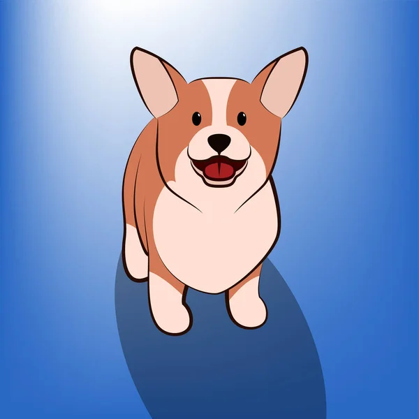 Χαριτωμένο Cartoon Vector Εικονογράφηση Ενός Σκύλου Corgi — Διανυσματικό Αρχείο