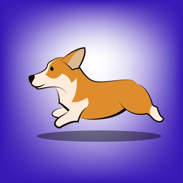 Cute Cartoon Vector Illustration Corgi Dog — 스톡 벡터