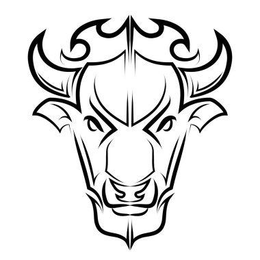 Amerikan Bizonu Bizonu 'nun Çizgi Vektörü İllüstrasyonu