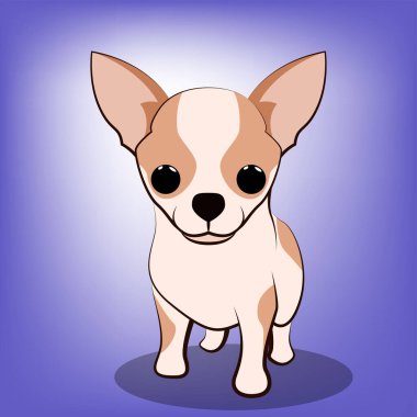 Chihuahua yavru köpeğinin şirin Çizgi Film Vektör İllüstrasyonu