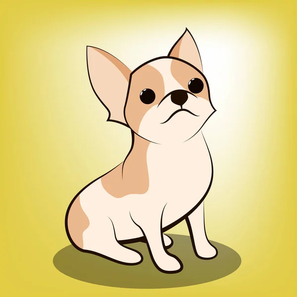 Cute Cartoon Vector Ilustração Cachorro Chihuahua — Vetor de Stock