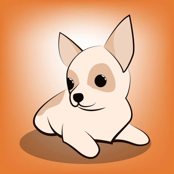Linda Ilustración Vectorial Dibujos Animados Cachorro Chihuahua — Vector de stock