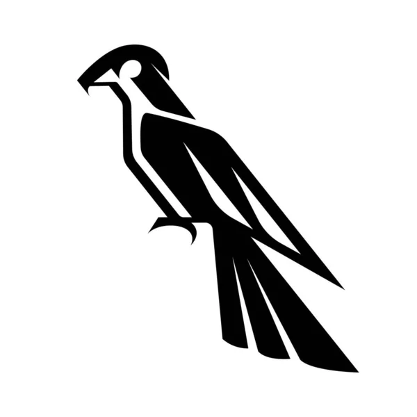 适合制作标志的猎鹰白色背景上的黑线艺术矢量图解 — 图库矢量图片