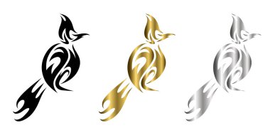 Kırmızı bıyıklı bulbul kuşunun üç renk siyah gümüş çizgili sanat vektörü