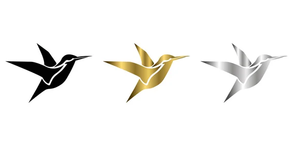 Ilustración Vectorial Fondo Blanco Colibríes Voladores Adecuado Para Hacer Logotipos — Archivo Imágenes Vectoriales