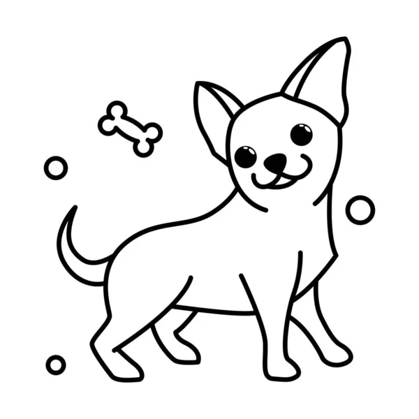 Χαριτωμένο Cartoon Vector Εικονογράφηση Εικονίδιο Ενός Κουταβιού Chihuahua Είναι Στυλ — Διανυσματικό Αρχείο