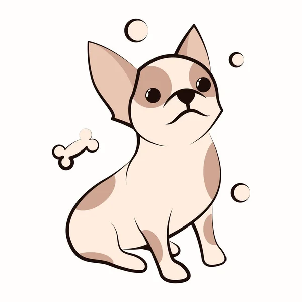 Icône Illustration Vectorielle Dessin Animé Mignon Chiot Chihuahua Est Design — Image vectorielle