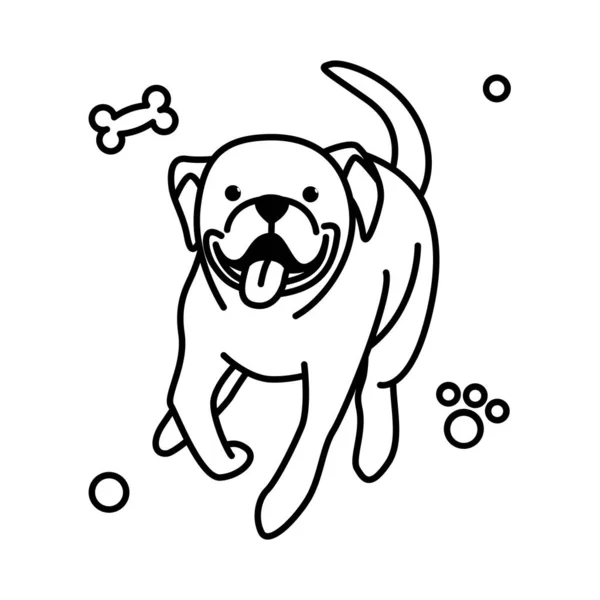 Ícone Bonito Ilustração Vetor Dos Desenhos Animados Cão Grande Estilo — Vetor de Stock