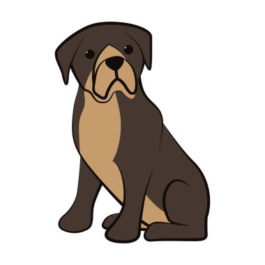 Büyük bir köpeğin şirin Çizgi Film Vektör İllüstrasyon ikonu. Düz stil..
