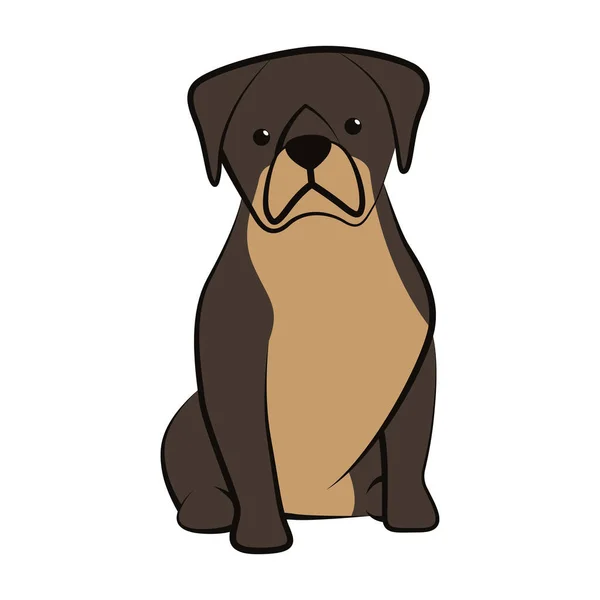 Χαριτωμένο Cartoon Vector Εικονογράφηση Εικονίδιο Ενός Μεγάλου Σκύλου Είναι Επίπεδο — Διανυσματικό Αρχείο